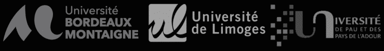 logos des 3 universités partenaires : Université Bordeaux Montaigne, Université de Limoges, Université de Pau et des Pays de l'Adour