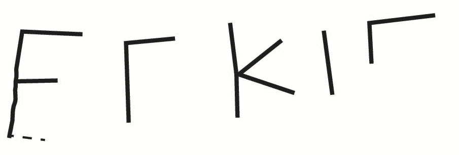 Nom gaulois ΕCΓΙΓ[. Graffite gallo-grec incisé à la pointe sèche sur un fragment du col d’une cruche en céramique à pâte claire récente 1a (Dicocer) (inv. 59.383). Chronologie : IIe a.C. (ici l'inscription)