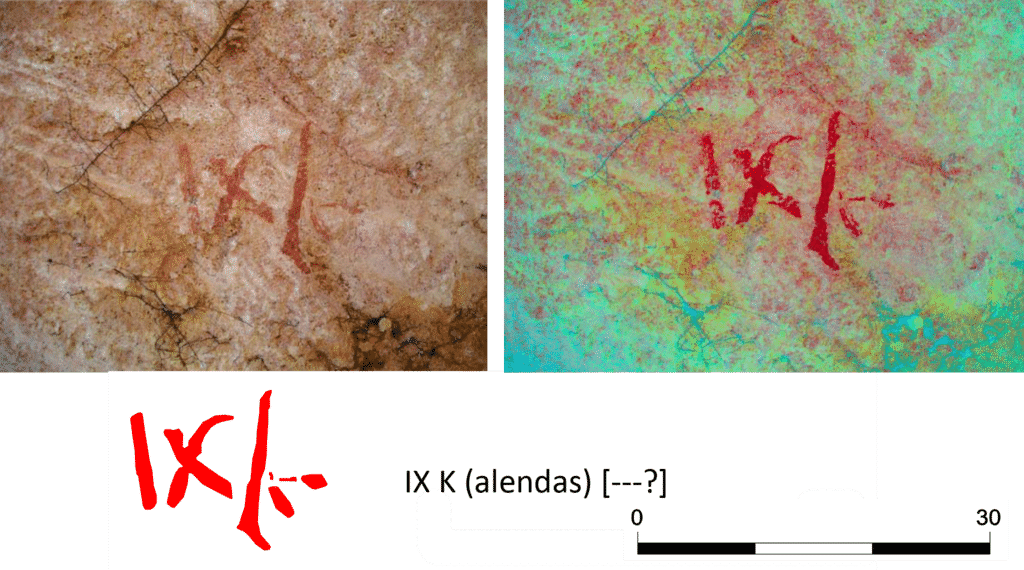Iscrizione dipinta dalla cava di El Mèdol con riferimento alle Kalendae.