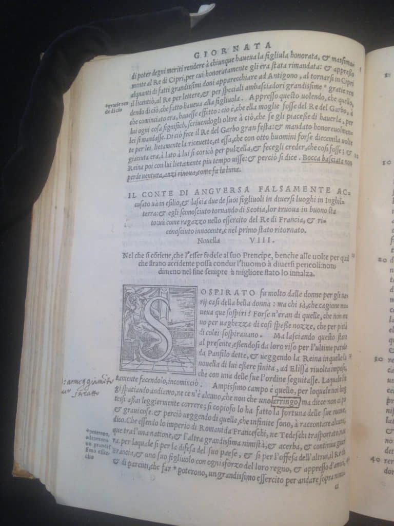 Boccaccio, Giovanni, Il Decamerone, Venezia, Griffio, 1549, Herzog August Bibliothek, Wolfebüttel, cote : 18.2 Eth., fol. 96v