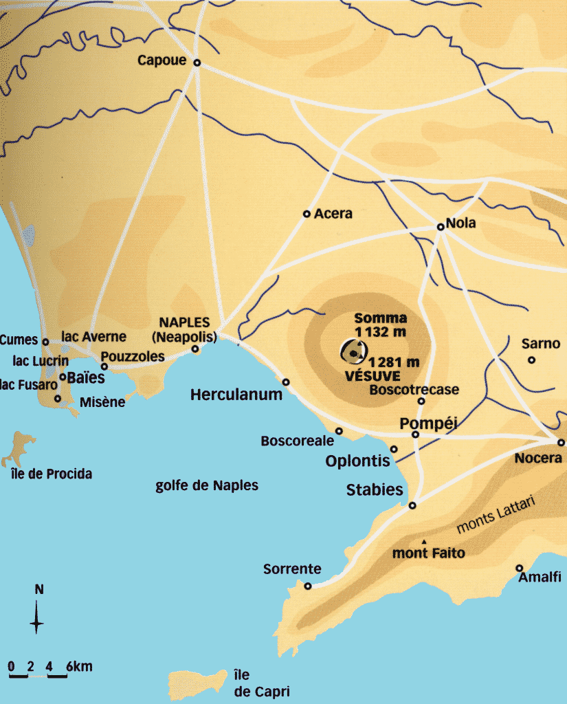 carte de situation géographique de Pompéi