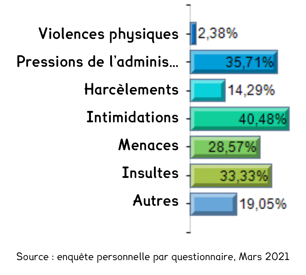 Figure 1. Relative à la nature des violences subies au quotidien.