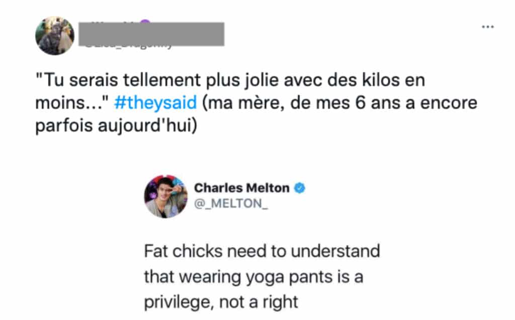 Interaction de body shaming.