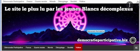 Page d'accueil d'un site Internet prônant être le site le plus lu par les "jeunes blancs".