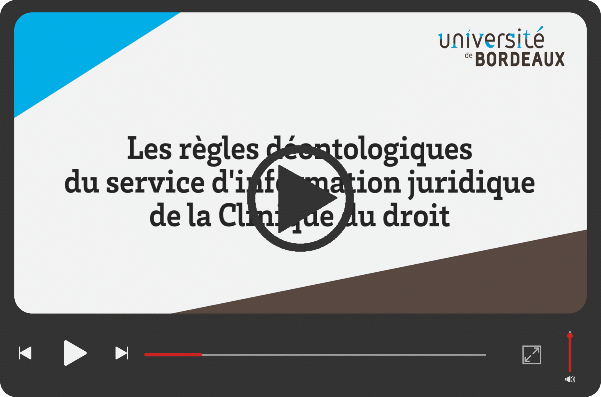 Animatique « Les règles déontologiques du Service d’information juridique de la Clinique du droit ».