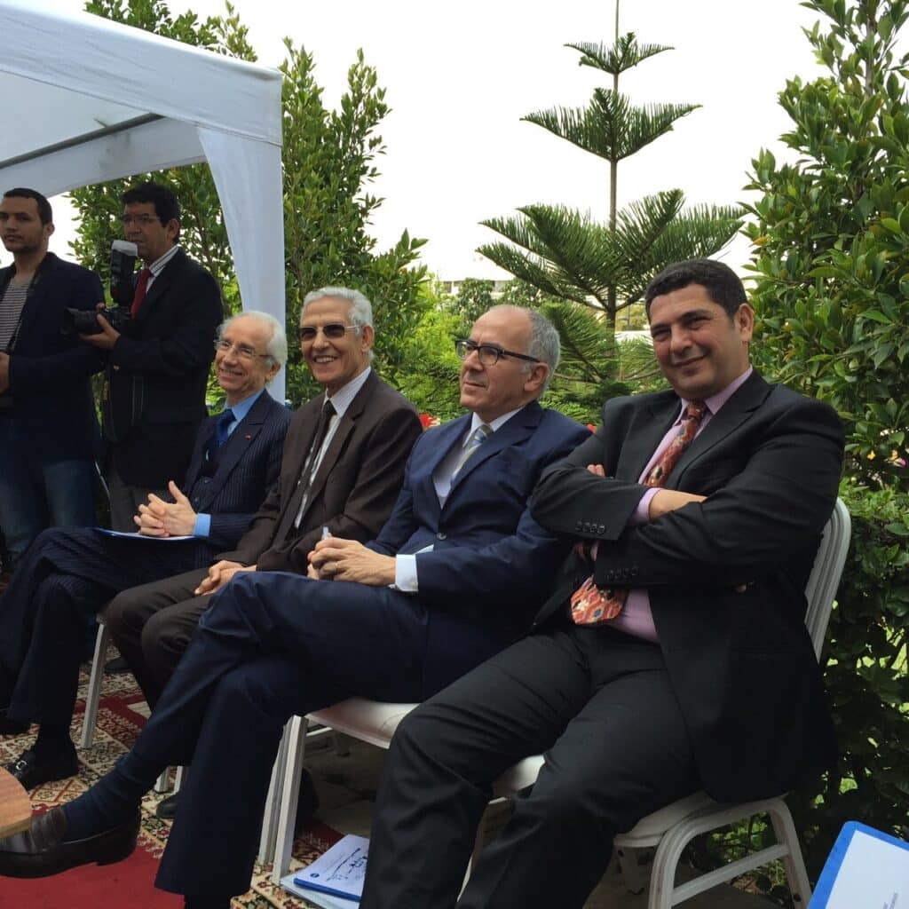 Inauguration de la Clinique du droit de Rabat à l’Université Mohammed V Agdal en présence de son président et du président de l’Université de Bordeaux.