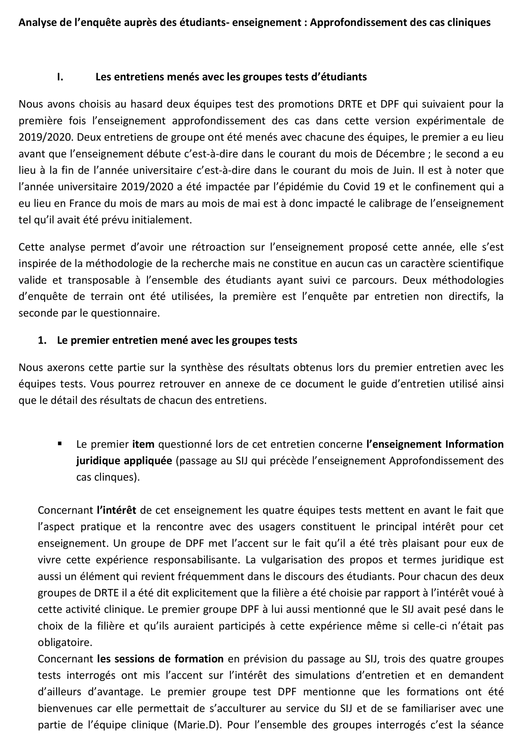 Analyse globale du suivi des étudiants.