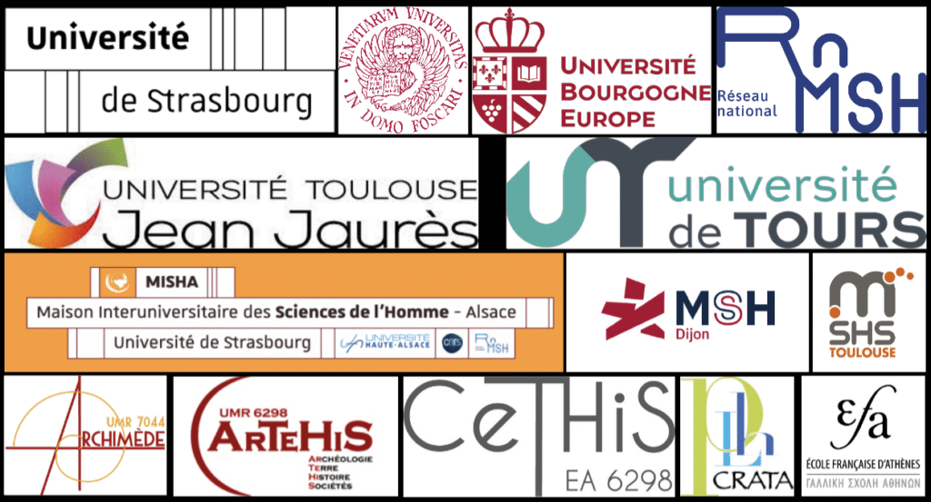 Ce volume a reçu le soutien du RnMSH, Université de Strasbourg IdEx Recherche exploratoire 2022, Université de Venise, Université Bourgogne Europe, Université de Haute-Alsace Mulhouse, Université de Toulouse 2 Jean Jaurès, Université de Tours, Archimede, ARTEHIS, CeTHiS, PLH-CRATA, EFA.