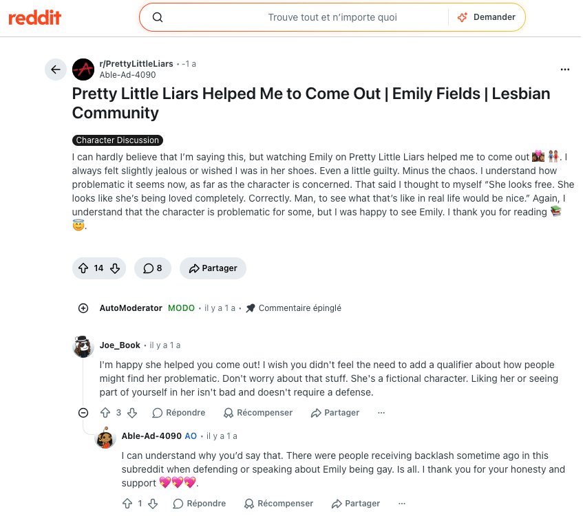 Communauté Reddit au sujet de Pretty little liars