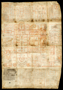 Plano de Saint Gall (St. Gallen, Stiftsbibliothek, Cod. Sang. 1092), https://www.e-codices.unifr.ch.