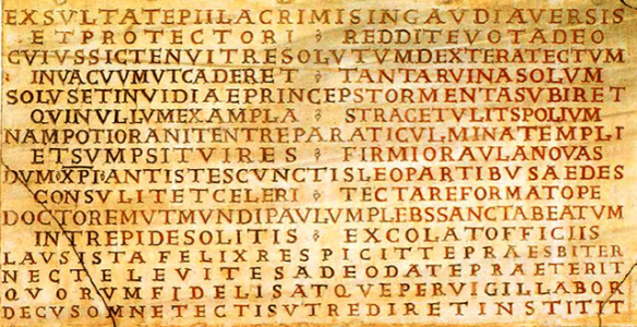 Roma, San Paolo fuori le mura, inscripción de León I.