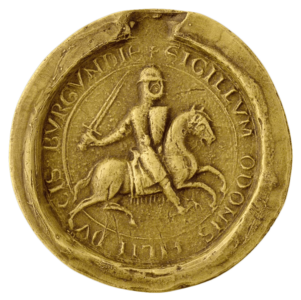 Sceau d’Eudes, fils du comte de Bourgogne, 1187, moulage AnF, sc/ D.