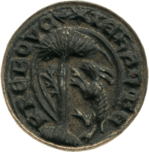Matrice du sceau de Jean de Prébouc, XIVe siècle, BnF MMA mat. 587.