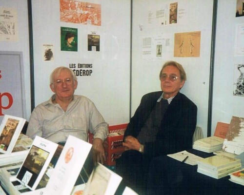 Bernard Lesfargues avec François-René Daillie,Salon du livre, Bordeaux, octobre 1993 (Arch. FBL).