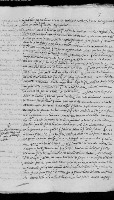 Apéndice 1: carta manuscrita de Mateo Alemán, 23 de junio de 1583 (AGS, EH, leg. 767, doc. 8-10). Apéndice 1: carta manuscrita de Mateo Alemán, 23 de junio de 1583 (AGS, EH, leg. 767, doc. 8-10).