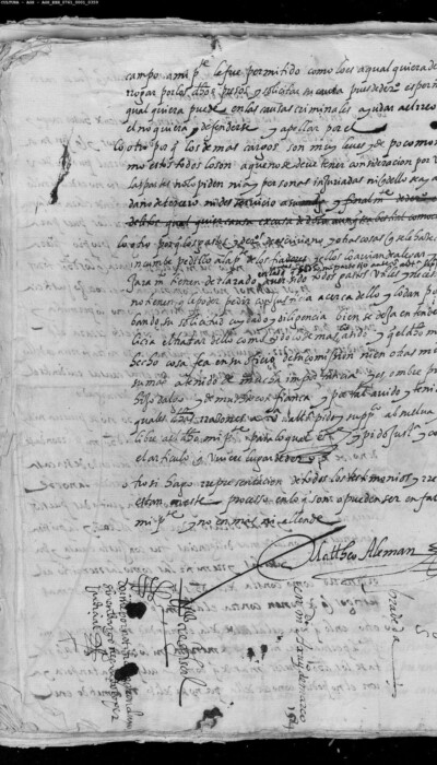Apéndice 10: escrito del procurador Pero Alonso, a 14 de marzo, en nombre de Mateo Alemán, solicitando su absolución y libertad (AGS, EH, leg. 761, doc. 168).