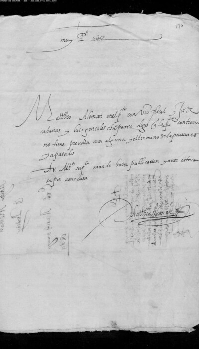 Apéndice 11: carta de Mateo Alemán, 24 de mayo de 1584 (AGS, EH, leg. 761, doc. 170).