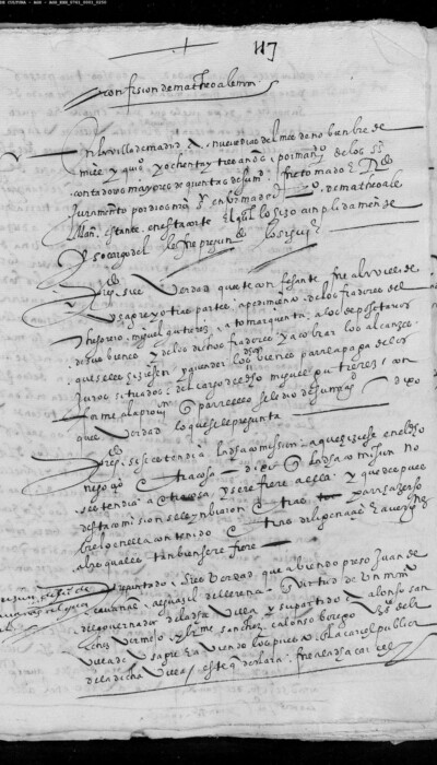 Apéndice 6: confesión de Mateo Alemán, 9 de noviembre de 1583 (AGS, EH, leg. 761, docs. 117-124).